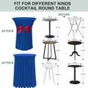 BDDC Cocktail Table Covers - 2 Pack 32"x 43" Royal Blue Cocktail Table Tablecloth with Natural Wavy Round Table Skirt Fitted High Top Table for Bar Wedding Party Banquet