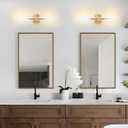 Lanhall 2-Light Brushed Brass Gold Bathroom Light Fixtures Over Mirror Modern Vanity Light Wall Lighting with Clear Glass Shade for Bathroom, Bedroom, Hallway, Cabinet