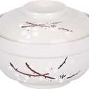 WHJY Japanese Creative Hand-painted Ceramic Tableware with Lid for Soup and Noodles, with Heat Preservation Function, Integrated Bowl and Lid - Cyan Blue