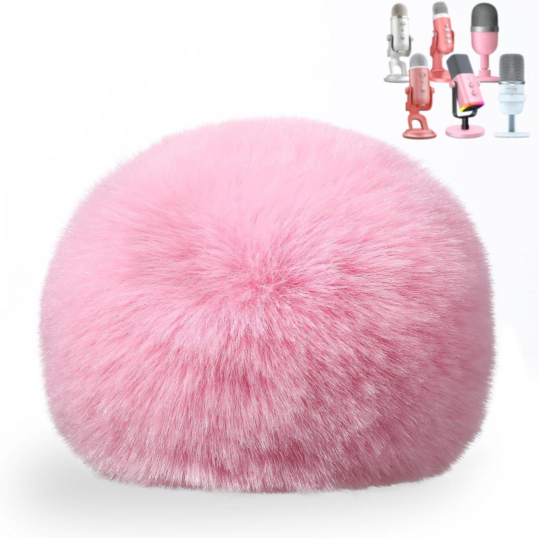 ZealSound Blue Yeti Pop Filter for Blue Yeti Microphone,Mic Foam Cover with Furry Windscreen Muff windshield for ZealSound K66/Yeti/Yeti X/Nano/Yeti Pro/AM8/SoloCast and More USB Mics (Pink)