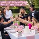 Qunclay 12 Pcs Graduation Box Table Centerpieces 7 Inch Pink Bow Paper Flower Boxes Table Decor Class of 2026 Congrats Grad Party Supplies for High School College Grad Celebration Prom Decoration