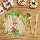 Woodland Baby Shower Party Supplies Boy Girl Gender Reveal Decorations 247 PCS Forest Animal Birthday & Disposable Dinnerware Set (25 Guest) with Paper Plates Cup Backdrop Balloon Garland Kit