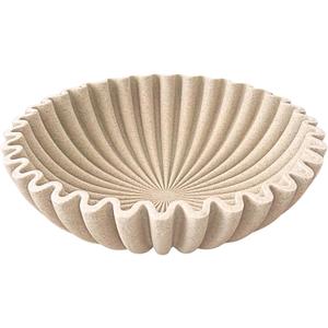 OAKOA Large Decorative Bowl for Home Decor - Purse Bowl Decor - Key Bowl for Entryway Table - Coffee Table Bowl - Organic Modern Home Decor (Beige Resin)