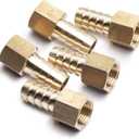 LTWFITTING No Lead Brass Fitting Coupler/Adapter 1/2" Hose Barb x 3/8" Female NPT Fuel Gas Water (Pack of 5)