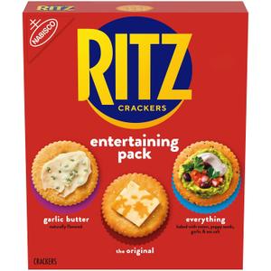 RITZ Crackers Entertaining Variety Pack with Original, Everything, and Garlic Butter Crackers, Snacks for Kids and Adults, Party Snacks, 10.3 oz (EXP 02/13/26)