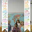 61 Inch Books of the Bible Banners Posters Fruit of The Spirit Banners Ten Commandments Bible Classroom Decorations Religious Christian Scripture Porch Sign for Sunday School Home Church Playroom (bright)