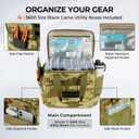 KastKing BaitSpace Fishing Tackle Bag With 4 Tackle Boxes & Removable Bait Binder, Water-Resistant Tackle Storage, Durable Fishing Gear, Adjustable Shoulder Strap (Medium - 4*3600 Trays, B: Khaki Camo)