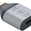 USB-C Type C Female Source to Mini Displayport DP Sink HDTV Adapter 4K 60hz 1080p for Tablet & Phone & Laptop (Not Work for Mini-DP Host to Type-C Monitor)