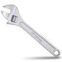 Dr.Luck 12 Inch Silver Adjustable Wrench, 40mm Wide Jaw Opening, Drop Forged Steel Heat Treated Chrome-plated, Professional Garage DIY Classic Proto Tools