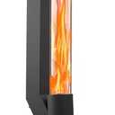 Wood Pellet Patio Heater, Ornamental Pellet Flame, Pellet Patio Heater for Outdoor, Ambience Fire for Camping, Backyard, Porch, Bonfire Party, RV, Tailgating, Black