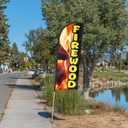 Firewood Feather Flag for Business Advertising 6 FT Swooper Flag for Storefronts Retailers Shops Food Trucks Events and Fairs (Flagpole Not Included)