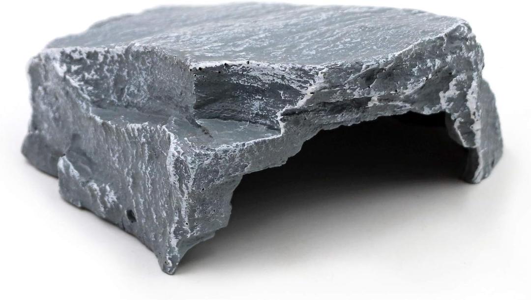 MINYULUA Reptile Cave Resin Basking Platform Hiding Habitat Aquarium Fish Hideout Shelter Hollow Tree Trunk Resin Ornament Moss House Decorations for Reptile Turtle Frog Zoo Aquarium Decor Ornament