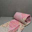 Quilt Sets Queen Size Floral Quilt Set 3 Pieces Bedding Set Bedspreads Pink Comforter Blanket with 2 Pillow Cases- Ultra Soft Floral Coverlet with Printed Pattern 90in.x 90in