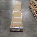 BARNSMITH 48in x 96in Glass Barn Door and 8FT Sliding Door Hardware Included, 5-Panel Frosted Glass Sliding Barn Door, Solid Wood Covered with Water-Proof PVC Surface, Easy Assembly, Brown