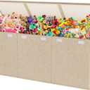 Mabahoo Extra Large Toy Box, Collapsible Sturdy Kids Toy Chest for Boys, Girls, 40"x14"x16" Storage Organizer Toddler Storage Bins with Lids, Toybox Basket for Living Room, Bedroom, Nursery, Beige