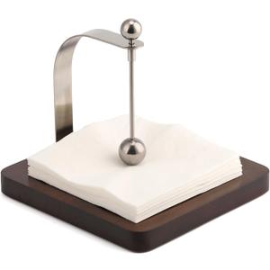 Napkin Holder, Wood Square for Table Dispenser with Weighted Arm, Perfect for Kitchen, Office, Restaurant,Home Dcor, Cafe, Warming Gift