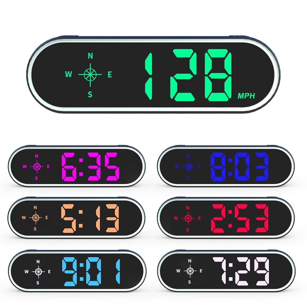 VJOYCAR New Colorful Speedometer HUD GPS Digital Speed Meter MPH KM/H Speedo Head Up Display for Cars Trucks, USB Cable Plug & Play (7 Color/MPH KM/H)