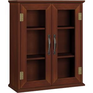 ChooChoo Bathroom Wall Cabinet, Medicine Cabinet with Acrylic Doors, Wall Mounted Over The Toilet Storage Cabinet with Adjustable Shelves for Bathroom, Kitchen, and Laundry Room, Walnut