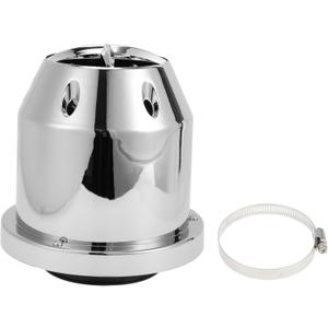 Engine Air Filter 76mm High Flow Bullet Clamp-On Cold Air Intake Filter Closed-Top Cool Air Filter Cleaner 1 Clamp Silver Tone for Car
