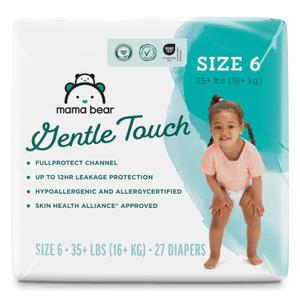 Amazon Brand - Mama Bear Gentle Touch Diapers, Size 6, 27 Count