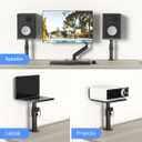 suptek Clamp-on Speaker Stand Desk Mount Set, Height Adjustment, Tilt, Swivel, 9.6 x 8.8 inch Trays, Universal Audio Holders for Computer and Bookshelf Speakers, Elevated Sound, 2 Pack, Black, SDM001B