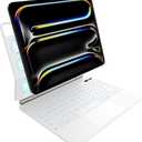 nimin Keyboard Case for iPad Pro 13 inch 2024 (M4), Multi-Touch Trackpad, Magnetic Attach, 7-Color Backlight, Auto Sleep/Wake, Snow White