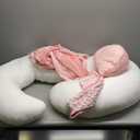 QUEEN ROSE Pregnancy Pillows - E Shaped Pregnancy Pillows for Sleeping, Detachable Body Pillow for Pregnant Side Sleeper, Pink Velvet, 60in (Classic, Polka Dot Velvet - Blush Pink)