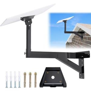 Starlink Gen 3 Mount, Ybervont Starlink Mounting Kit, Heavy Duty Long Wall Mounts for Internet Kit Satellite, Pole Mount with Pipe Adapter (Long Wall Mount)