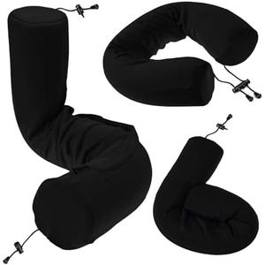 Dot&Dot Twist Memory Foam Travel Pillow for Airplanes - Travel Neck Pillow for Sleeping - Airplane Pillow for Neck Support - Adjustable, Bendable Neck Roll Pillow