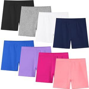 Resinta 8 Pack Baby Toddler Girls Cotton Bike Shorts Kids Safety Under Dress Dance Shorts