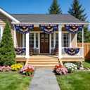 250 Anniversary USA Flag God Bless America Fan Banner for Wall, Front Door, Porch, Fence, Outdoor Decorations 1.5x3 FT with Brass Grommets (2 Pack) (Blue1)