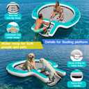 CALOBANA Water Hammock Floating Ring with Dog Ramp & Cup Holder 8ft White