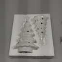 WDS WONDROUS Ceramic Christmas Tree White with Lighted Decor, 2 Pcs Christmas Trees Figurines with Lights, Small Xmas Tree with Star for Tabletop Mantel Shelf Fireplace