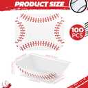 Roshtia 100 Pack Baseball Party Supplies Paper Food Trays Disposable Serving Tray Nacho Food Boats for Baseball Birthday Decorations(2lb)