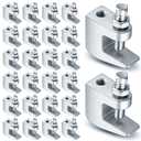 Hicarer 100 Pcs Top Beam Clamp 3/8" Iron Safety Rod Clamp 3/4" Jaw Opening