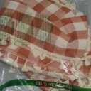 Alsoo Checkered Tablecloth Rectangle Cotton Linen Fabric Fall Gingham Table Cloth Heavy Duty Buffalo Plaid Table Cover with Tassel Washable for Kitchen Dining Thanksgiving Party, Orange, 55X75''