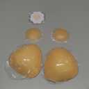 DesirTop Double Sided Sticky Bra Push Up, Invisible Bra Pad Inserts for Large Breasts, Adhesive Bra for Bikini Swimsuit (Beige, Medium)