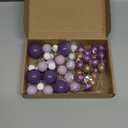 ASTARON 50 Pcs Ball Cake Topper Sticks Mini Balloons for Cake Decorating Supplies Foam Balls Cake decorations for Baby Shower Cake Birthday Cake Toppers Decorations (Purple Series)