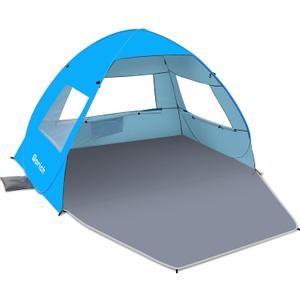 Gorich Easy Pop Up Beach Tent for 3-4 Person, UPF 50+ UV Protection Beach Umbrella Sun Shelter, Portable Lightweight Shade with Easy Foldable & Instant Setup, 78.7"l X 53.1"w X 51.2"h