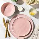 GBHOME Stoneware Dinnerware Sets for 8,24 Piece Rustic Plates and Bowls Set