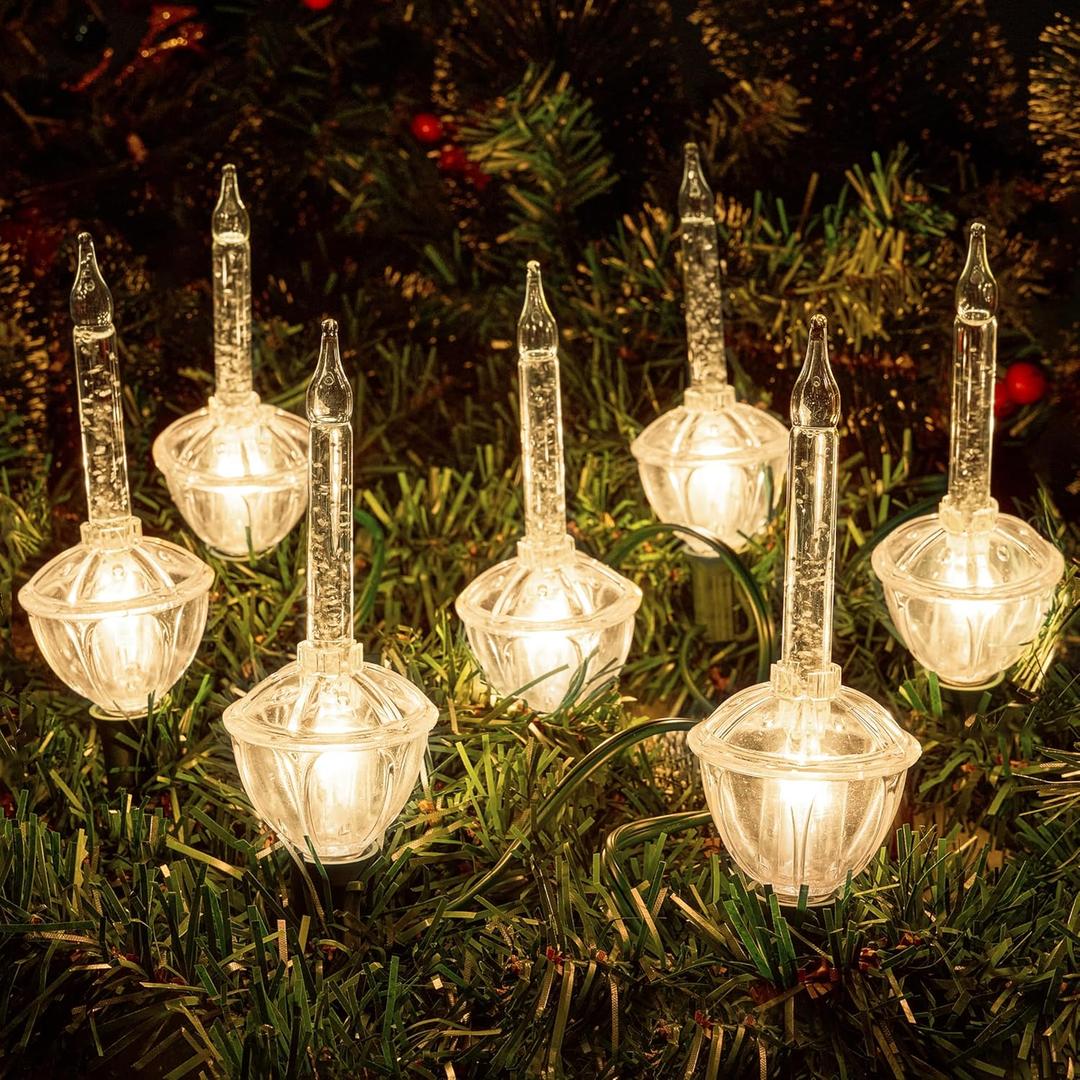 Joiedomi Christmas Bubble String Light, 7 Bubbles Lights, Old Fashion Vintage String Lights for Christmas Tree Fireplace Mantel Holiday Celebration Decorations (Clear Bulbs with Glitters)