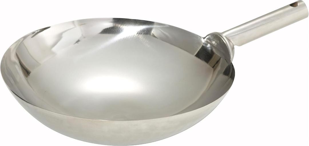 Winco 14" S/S Wok, Welded Joint