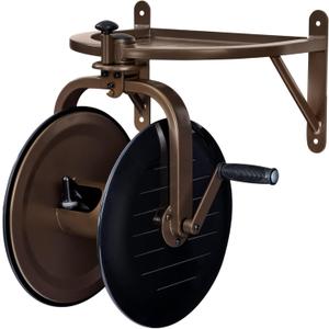 Liberty Garden Products 715 Navigator Rotating Garden Hose Reel, Holds 125-feet of 5/8-Inch Hose (Bronze/Black)
