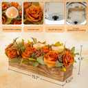 Centerpiece Table Decorations with 3 Flameless Candle, Holder Autumn Fall Decorations Artificial Pumpkin Maple Leaf for Thankgiving Table Kitchen Décor