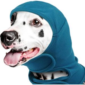 IDOMIK Dog Ear Cover for Anxiety Relief, Adjustable Dog Calming Hood for Grooming Bath Drying, No Shake Pet Head Ear Wrap for Hematomas Fireworks Thunderstorms, Doggy Ear Muffs Noise Protection,Blue,M