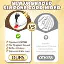 78 Inch Wall Cord Hider, Silicone Self Adhesive Cable Hider Cord Cover, Flexible Wire Covers for Cords Cable Cover Cable Concealer for Wires W0.59 H0.39 White