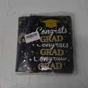 Class of 2025 Graduation Card Box with 30 Pcs Advice Cards, Black Gold Graduation Card Box Holder with LED Light Congrats Grad Gift Card Box for School College 2025 Graduation Party Decor