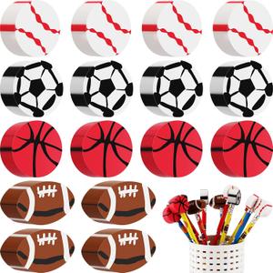 32 Pieces Fun Sport Mini Erasers Basketball Soccer Football Baseball Themed Erasers Birthday Party Favors Gifts for Student Prizes Classroom Rewards Supplies