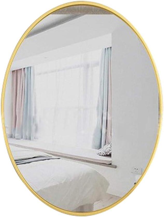 HD Make-up Mirror Dressing Mirror Wall Mount Iron Gold Metal e Shaving Mirror Oval Wall Mirror Bathroom Dressing Hallway Decoration Mirror