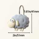 YOINIUEM Grey Sheep Resin Shower Curtain Hooks 12 Pack Cute Animal Shower Curtain Hooks Decorative Bathroom Accessories
